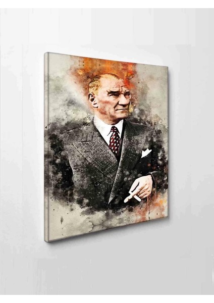 LED Işıklı Mustafa Kemal Atatürk Kanvas Tablo (Çok Şık)