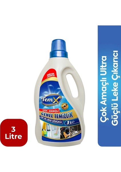Konsantre Plus Ultra Güçlü Genel Temizlik Kir ve Leke Çözücü 3 Litre