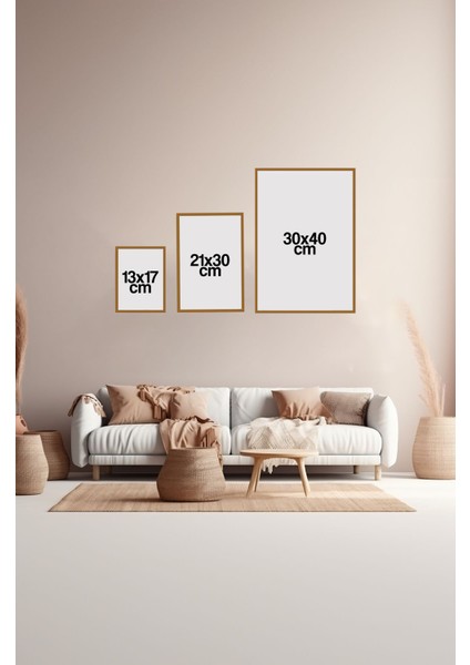 Dekorize Mdf Tablo Seti 3 Parça 3 mm - Salon Oturma Odası Için Bohem Duvar Dekoru Çerçeve Görünümlü 3049