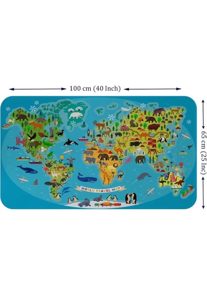 Eğitici Dünya Haritası Dünya Atlası Çocuk ve Bebek Odası Duvar STICKER-60X105-3788 fiyatları
