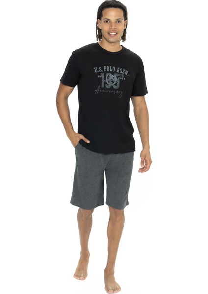Erkek T-Shirt ve Cepli Şort Takım, Kısakol, Bisiklet Yaka, Cep Detaylı