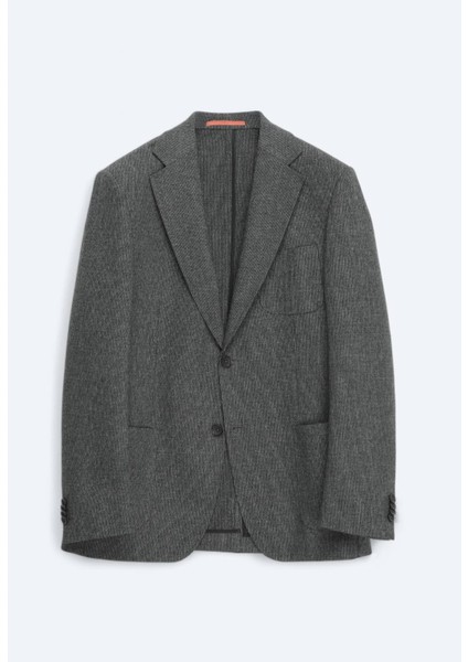 Antrasit Düz Modern Fit Takım Elbise