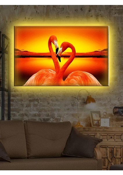LED Işıklı Flamingo (Harika Bir Hediyelik Tablo)