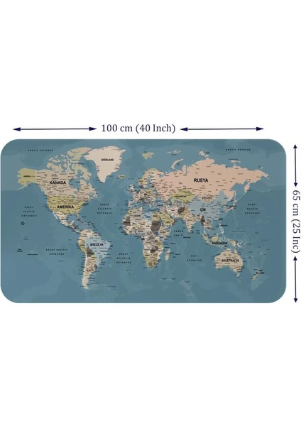 Türkçe Eğitici Ülke ve Başkent Okyanus Detaylı Atlası Dünya Haritası Duvar STICKER -60X105-3836 fiyatları