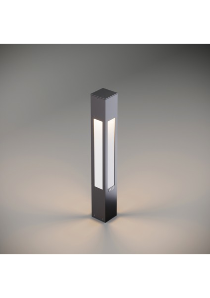 Luxera Alüminyum Pleksili Modern Bahçe Yürüyüş Yolu Aydınlatması Antrasit 75 cm