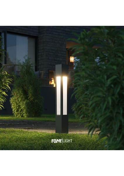 Luxera Alüminyum Pleksili Modern Bahçe Yürüyüş Yolu Aydınlatması Antrasit 75 cm
