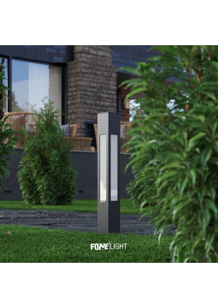 Luxera Alüminyum Pleksili Modern Bahçe Yürüyüş Yolu Aydınlatması Antrasit 75 cm