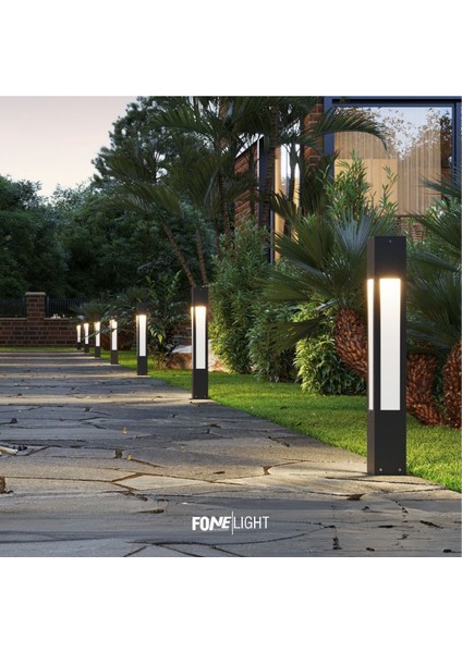 Luxera Alüminyum Pleksili Modern Bahçe Yürüyüş Yolu Aydınlatması Antrasit 75 cm