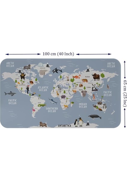 Eğitici Dünya Haritası Dünya Atlası Çocuk ve Bebek Odası Duvar STICKER-60X105-3789 fiyatları