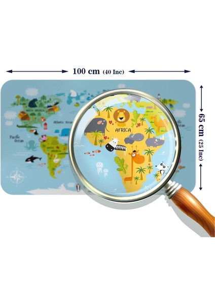 Eğitici Dünya Haritası Dünya Atlası Çocuk ve Bebek Odası Duvar STICKER -60X105-3830 modelleri