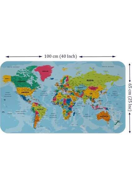 Türkçe Eğitici Ülke ve Başkent Okyanus Detaylı Atlası Dünya Haritası Duvar STICKER -60X105-3870 fiyatları