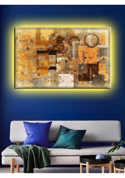 LED Işıklı Sanatsal Soyut Tablo