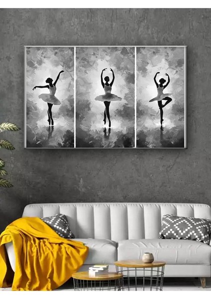 LED Işıklı Üçlü Bale Yapan Kadınlar Tablosu