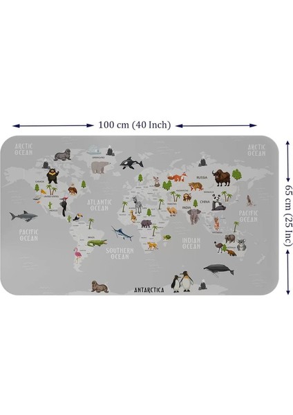 Eğitici Dünya Haritası Dünya Atlası Çocuk ve Bebek Odası Duvar STICKER-60X105-3790