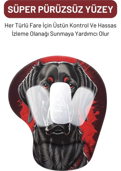 Dark Dog Bilek Destekli Mouse Pad,baskılı Mouse Pad,ergonomik Rahat Konforlu Mouse Pad