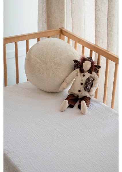 %100 Pamuk Bürümcük Müslin Lastikli Çarşaf - Beyaz 70X120 cm fiyatları