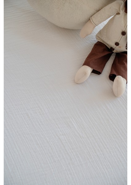 %100 Pamuk Bürümcük Müslin Lastikli Çarşaf - Beyaz 70X120 cm modelleri