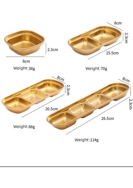 Metal Gold Tekli - Mini Salata, Kahve Lokumluk, Sunum Kasesi, Sosluk, Çerezlik, Kahvaltılık - 2 Adet