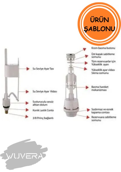 Rezervuar Basmalı İç Takım Klozet Sifon İç Takımı