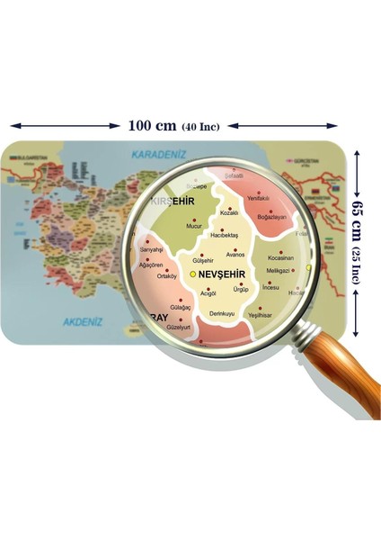 Eğitici ve Öğretici Detaylı Komşulu Türkiye Haritası Duvar STICKER-60X105-3846 modelleri