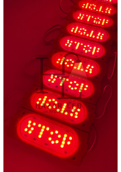 12 Volt 6 Watt Kırmızı Stop Yazılı Animasyonlu Çakar Modül LED (5 Adet) fırsatları