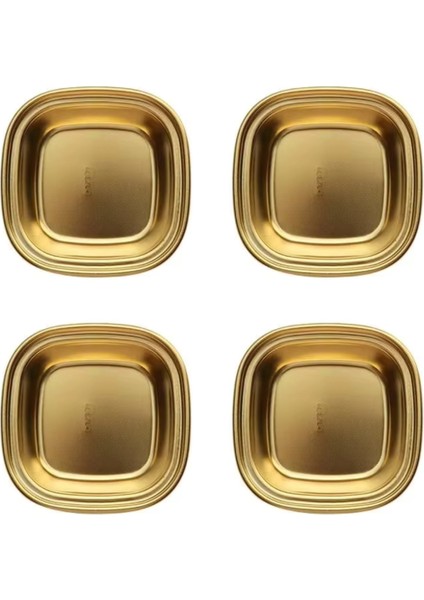 Metal Gold Tekli - Mini Salata, Kahve Lokumluk, Sunum Kasesi, Sosluk, Çerezlik, Kahvaltılık - 4 Adet