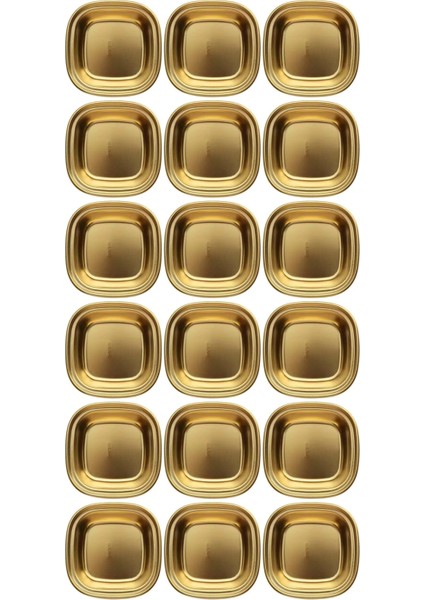 Metal Gold Tekli - Mini Salata, Kahve Lokumluk, Sunum Kasesi, Sosluk, Çerezlik, Kahvaltılık -18 Adet