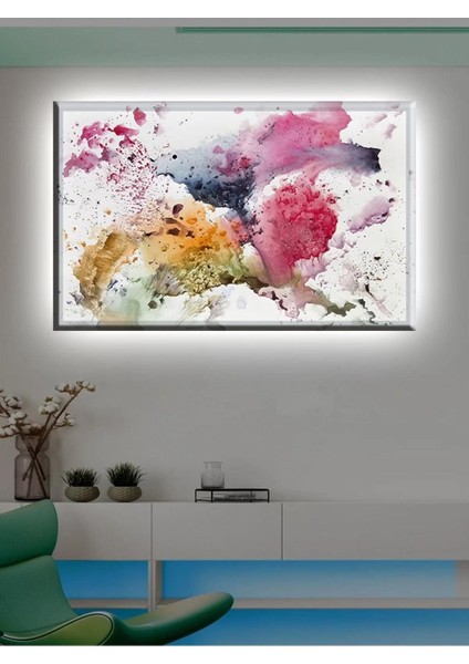 LED Işıklı Sanatsal Soyut Kanvas Tablo
