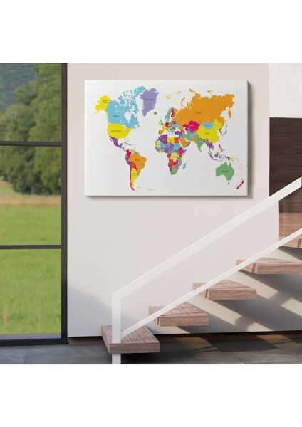 Dünya Haritası Dekoratif Kanvas Tablo 1055 indirimleri