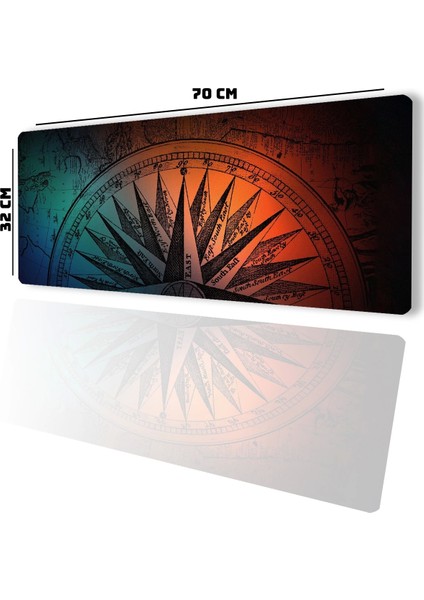 Sonictouch Orta Çağ Pusula Gamer Oyuncu Dikişsiz Sıvı Geçirmez Siyah Klavye Mouse Pad 32X70CM fiyatları