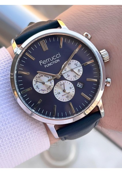 Çift Kordonlu Deri ve Çelik Hasırlı Iç Fonksiyonları Aktif 3 Atm Erkek Kol Saati EFC.03L.02