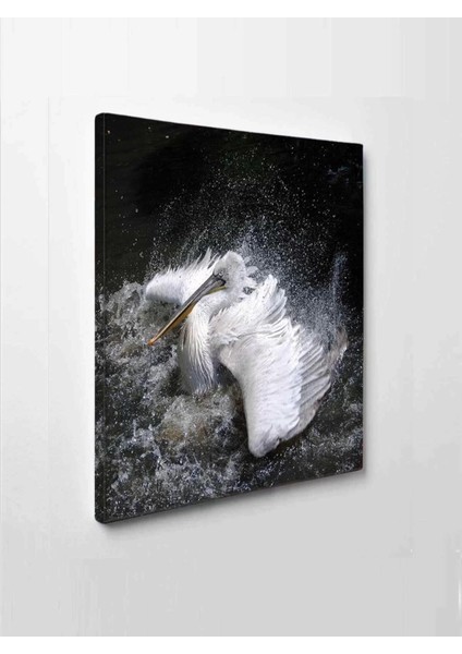 LED Işıklı Beyaz Flamingo Dekor Tablo