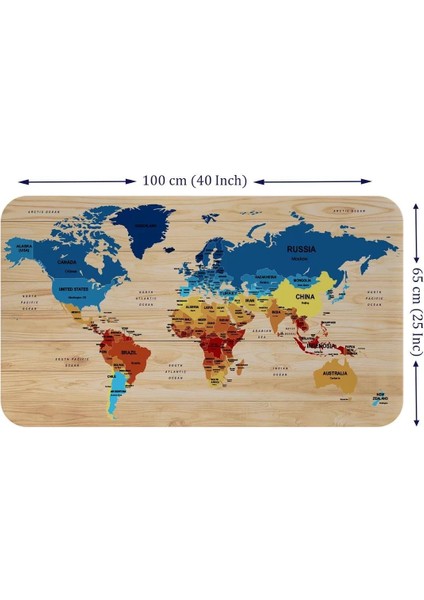 Ahşap Görünümlü Eğitici Detaylı Atlası Dünya Haritası Duvar STICKER -60X105-3856 fiyatları