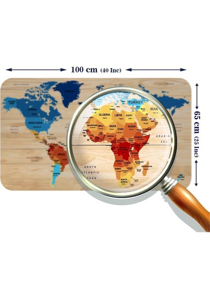 Ahşap Görünümlü Eğitici Detaylı Atlası Dünya Haritası Duvar STICKER -60X105-3856 modelleri