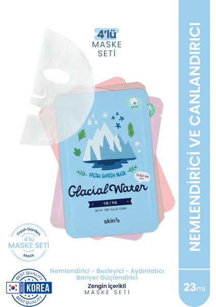 Fresh Garden Mask -Nemlendici ve Canlandırıcı Kağıt Maske Seti 4'lü