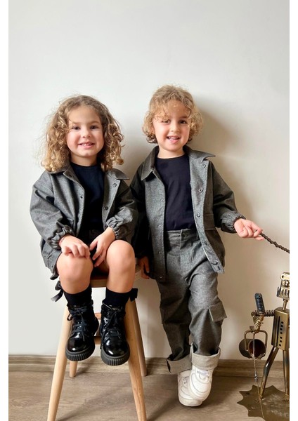 Gri Cep Detaylı Çocuk Ceket fiyatları