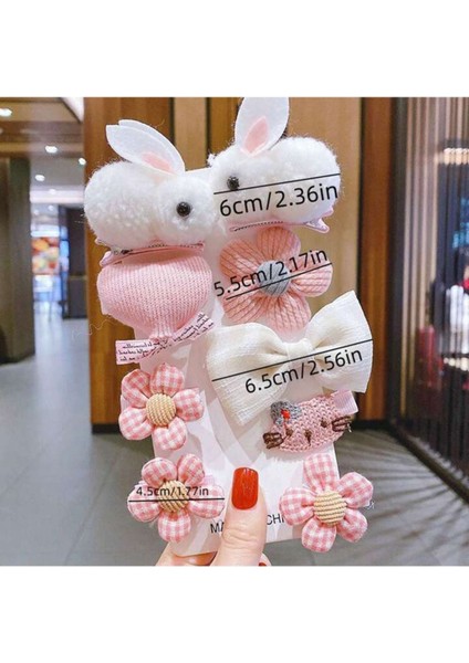 Peluş Tavşanlı 9 Parça Çocuk Çıtçıt Pens Toka Seti fiyatları