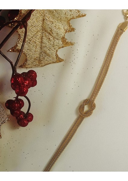 Kadın Çelik Takı Düğüm Bileklik