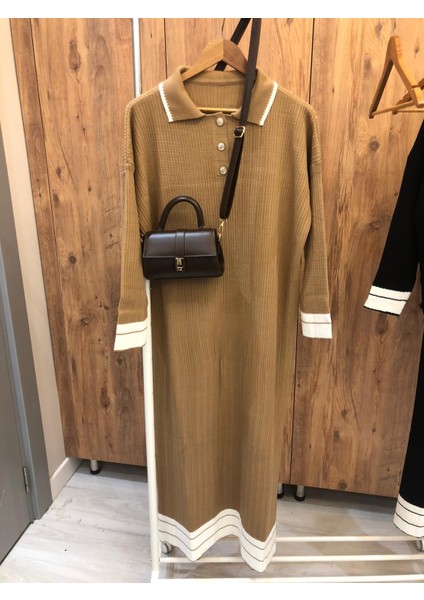 Polo Yaka Uzun Triko Elbise BK-7101