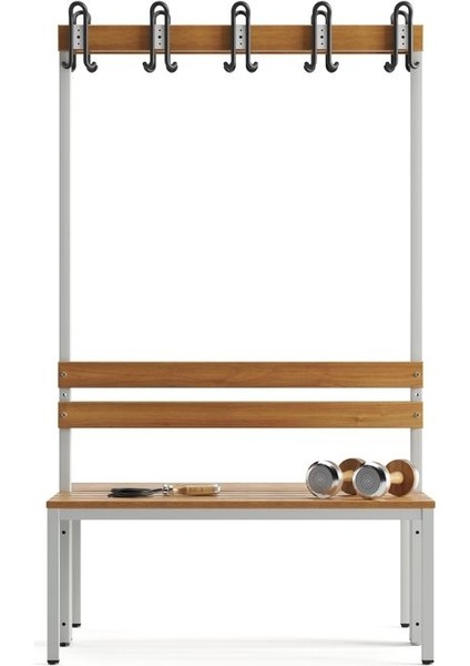 Ayakkabılıksız 4 Ayaklı Çift Taraflı Bank, Kanca Şeritli Bank, 10 Kanca, 100 x 85 x 170 cm , Spor Nankı indirimleri