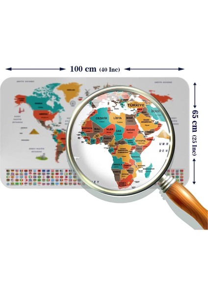 Türkçe Ülke Bayrak Lı Eğitici Başkent Detaylı Atlası Dünya Haritası Duvar STICKER -60X105-3858 modelleri