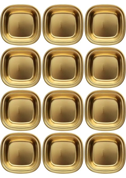 Metal Gold Tekli - Mini Salata, Kahve Lokumluk, Sunum Kasesi, Sosluk, Çerezlik, Kahvaltılık -12 Adet