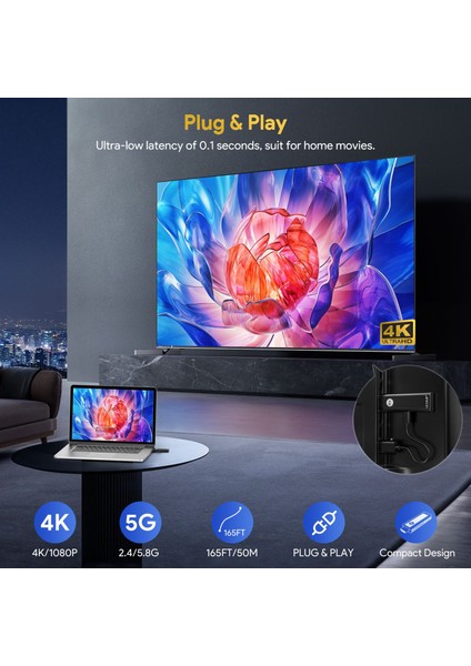 Edup HDMI Kablosuz 1080P Hd 50 Metre Ses Görüntü Aktarma Kiti EH-WD9912U modelleri