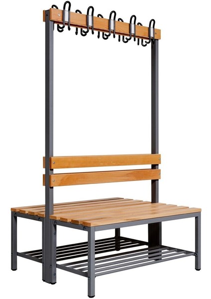 Ayakkabılıklı 4 Ayaklı Çift Taraflı Bank, 10 Kanca, 100 x 85 x 170 cm , Sporbankı