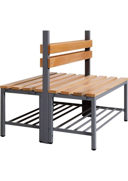 Ayakkabılıklı 4 Ayaklı Çift Taraflı Bank, 10 Kanca, 100 x 85 x 170 cm , Sporbankı