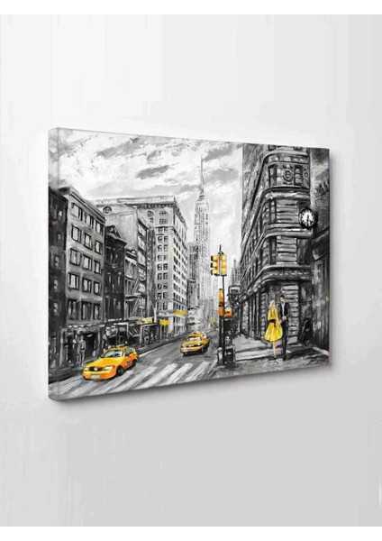 LED Işıklı Sanatsal Sarı Siyah Tablo modelleri