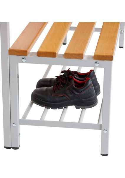 Ayakkabılıklı 4 Ayaklı Çift Taraflı Bank, Kanca Şeritli Bank, 14 Kanca, 150 x 85 x 170 cm , Spor Bankı fırsatları