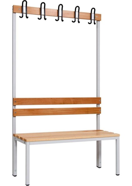 Ayakkabılıksız 4 Ayaklı Tek Taraflı Bank, Kanca Şeritli Bank, 5 Kanca, 100 x 43 x 170 cm , Spor Bankı