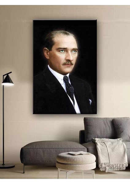 LED Işıklı Atatürk Kanvas Tablo