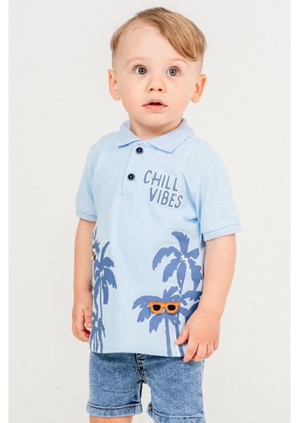 Tarz Lakos Palmiye Desenli Belden Ayarlanabilir Kısa Kollu Şortlu 2'li Takım Çocuk ve Bebek Giyim Özel Gün Bayramlık Düğünlük fiyatları
